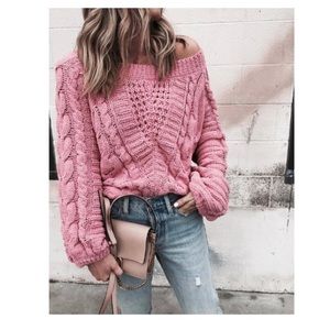Balloon Sleeve Sweater Blush Pink